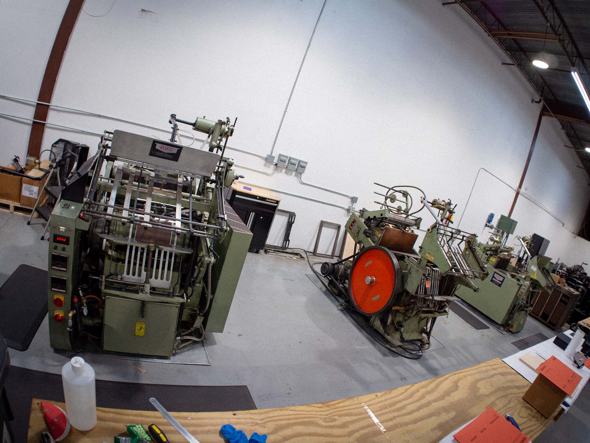 Kluge foil stamping, embossing and die cutting presses